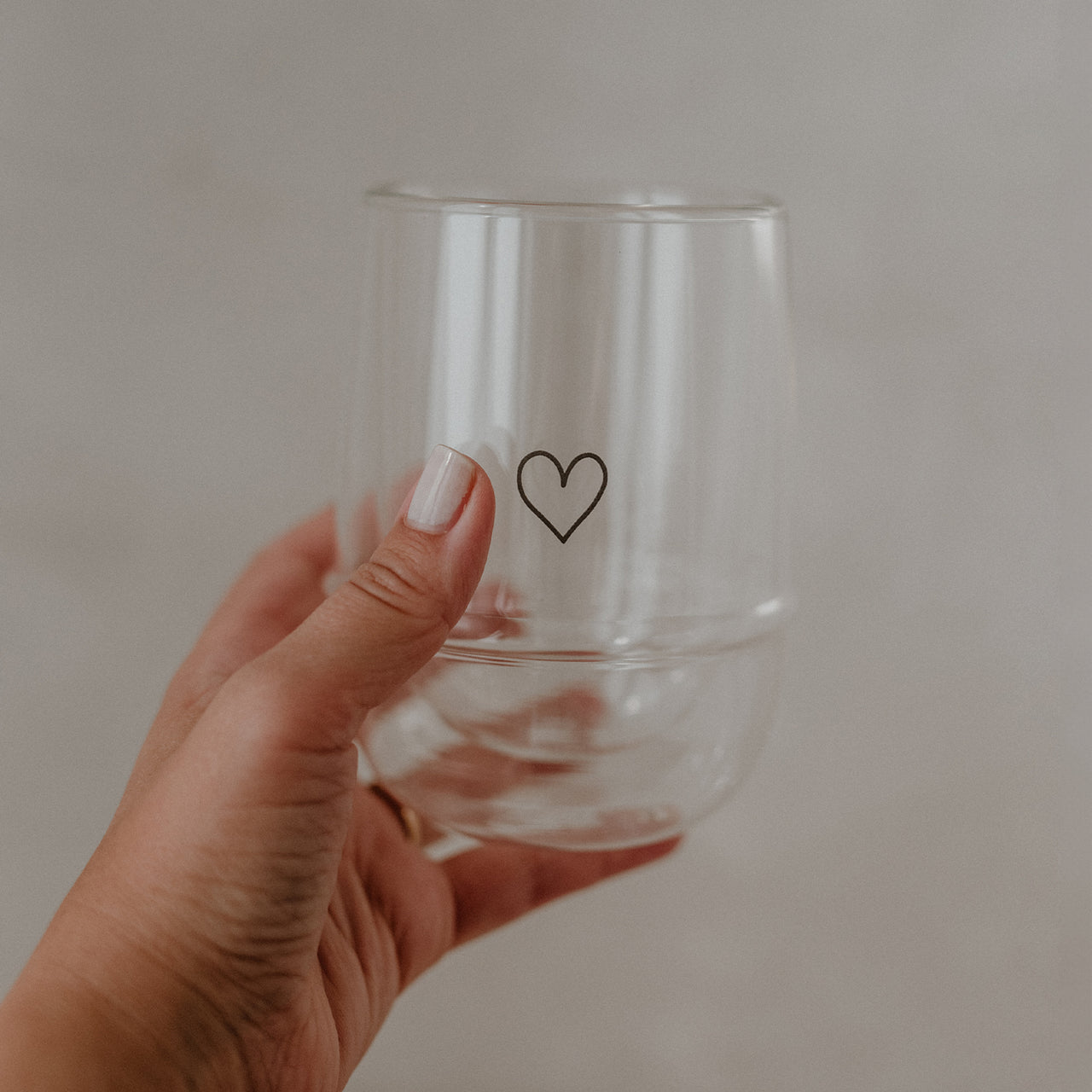 Doppelwandiges Glas 340ml Herz
