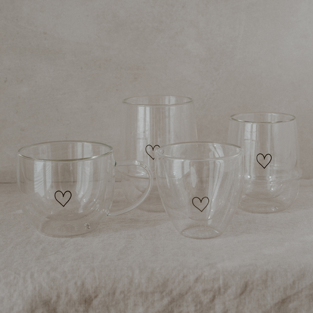 Doppelwandiges Glas 340ml Herz
