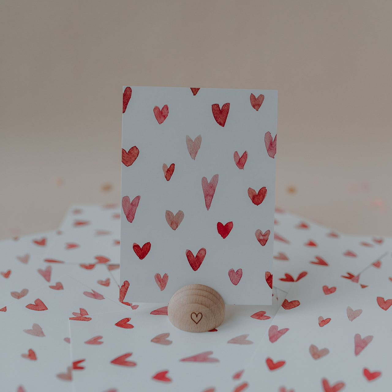 Aquarellkarte Hearts