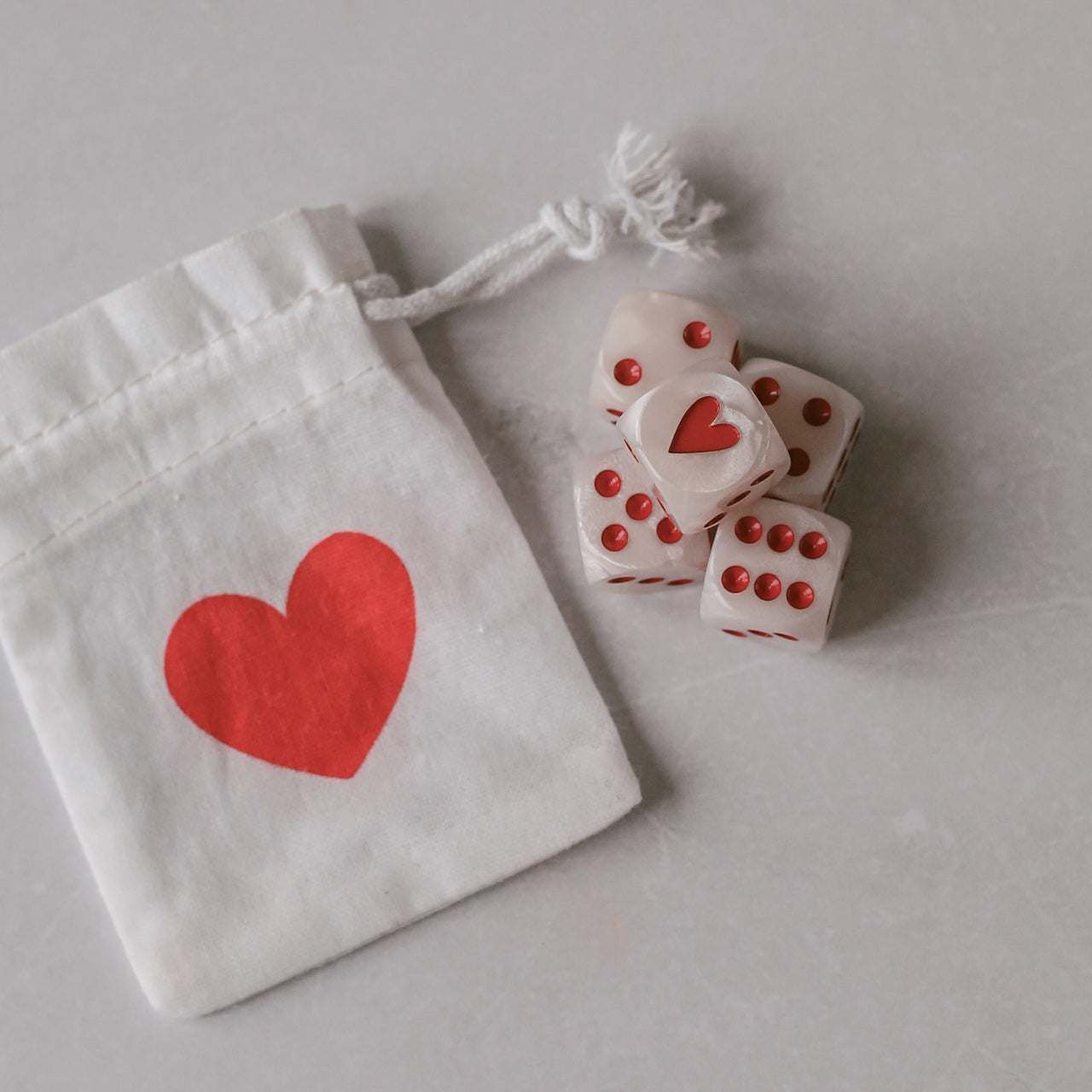 Würfelset Perlmutt Rot