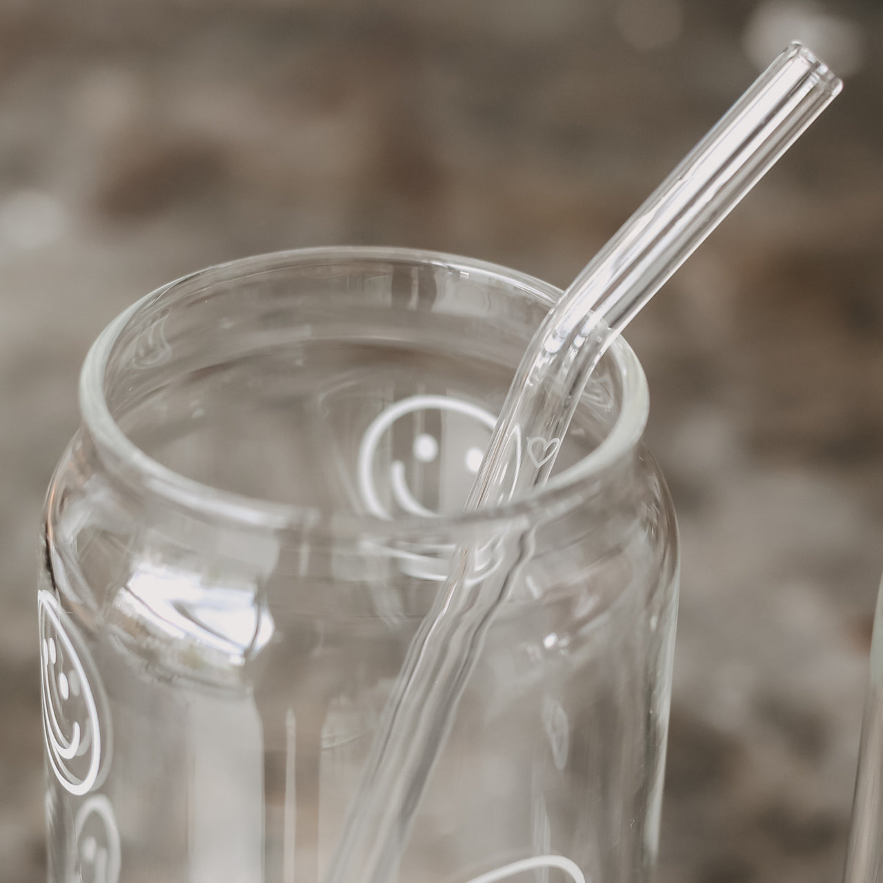 Strohhalme gebogen Herz transparent aus Glas im 4er Set