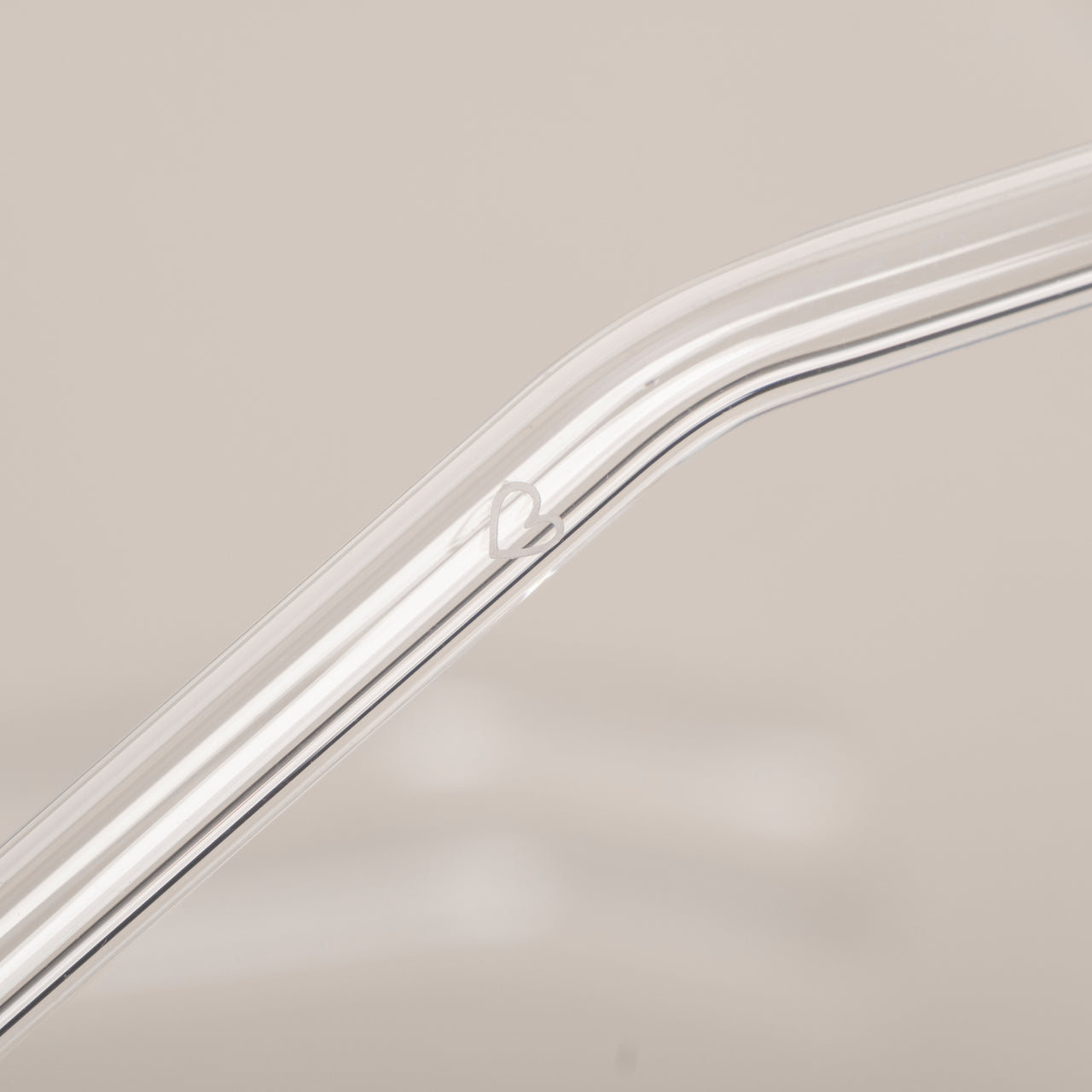 Strohhalme gebogen Herz transparent aus Glas im 4er Set