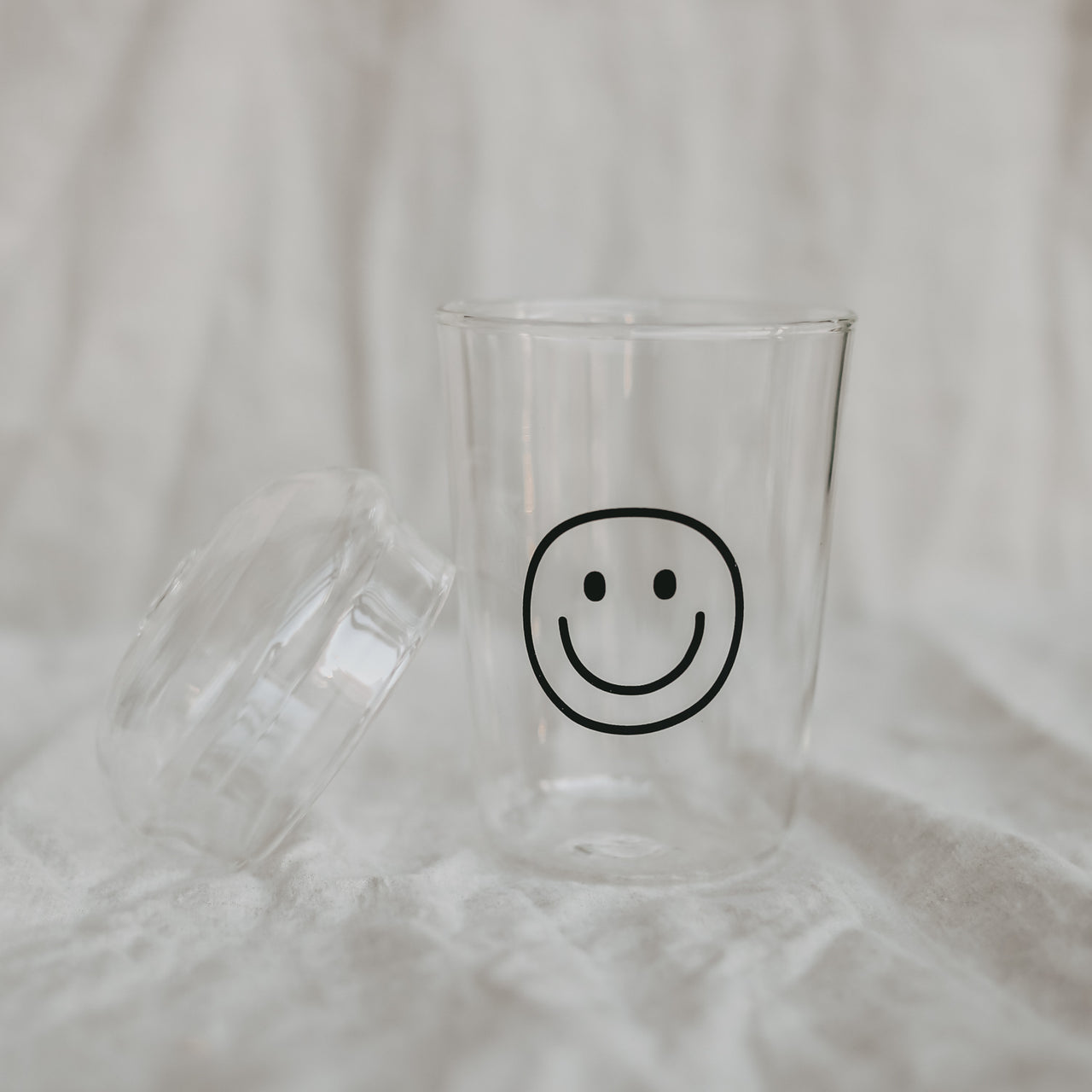Trinkglas Smiley schwarz
