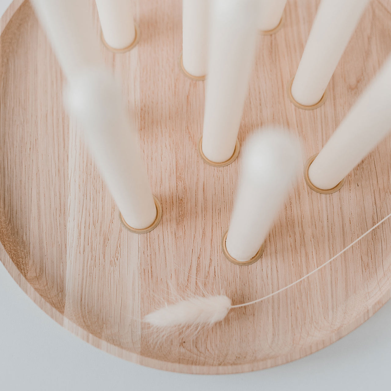 Rundes Kerzenbrett aus Eiche 32cm (für Stabkerzen)