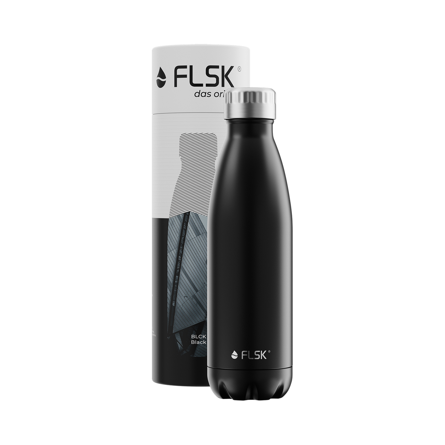 FLSK Edelstahl Trinkflasche BLCK 500 ml