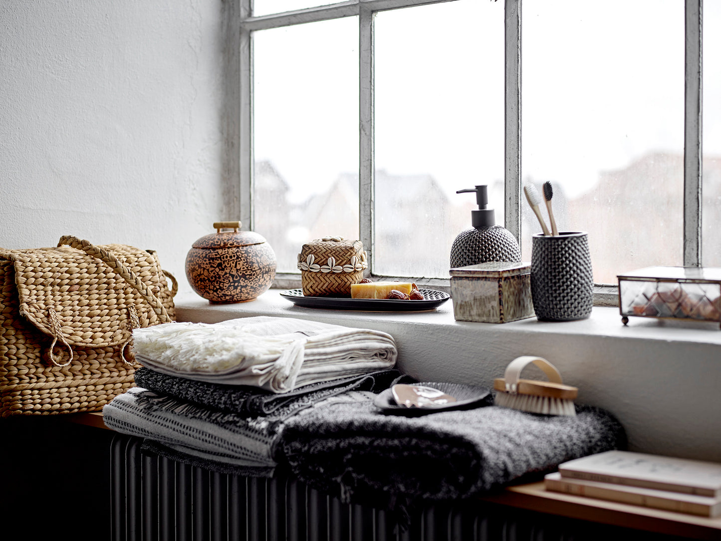 Hrin Seifenspender-Set Grau