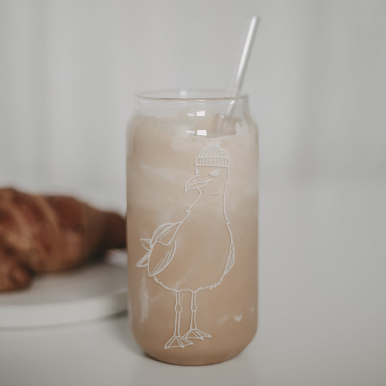 Hohes Trinkglas Möwe
