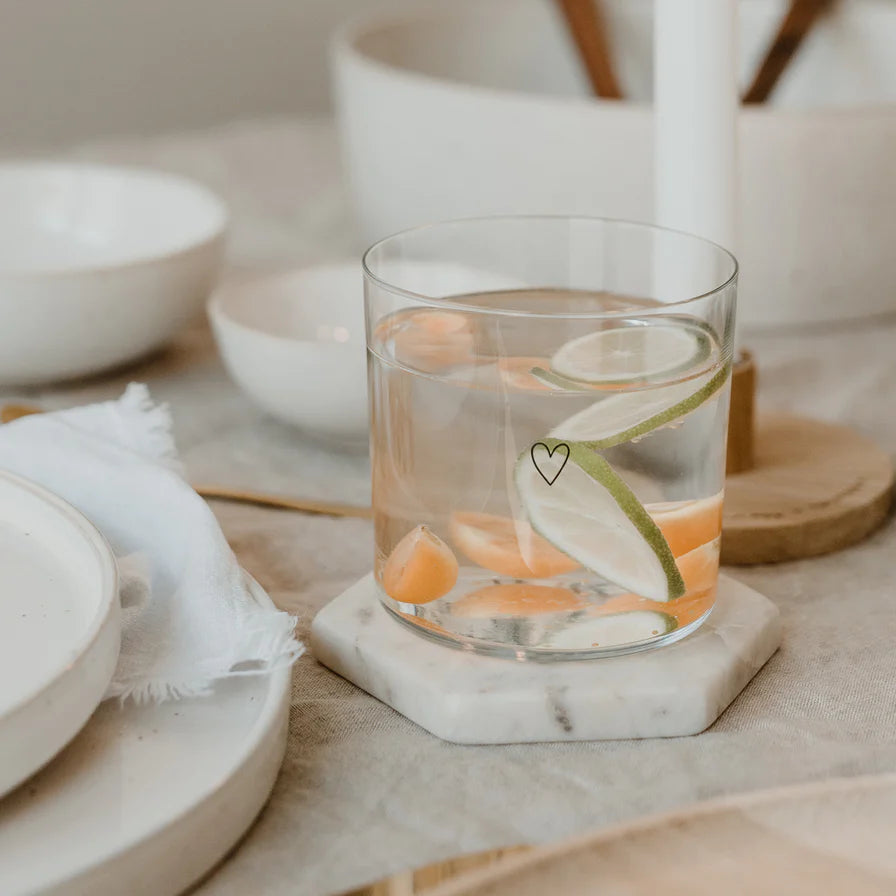 Trinkglas im 2er Set Herz schwarz