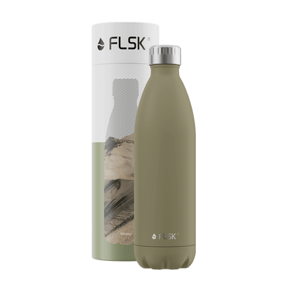 FLSK Edelstahl Trinkflasche Khaki 1000 ml