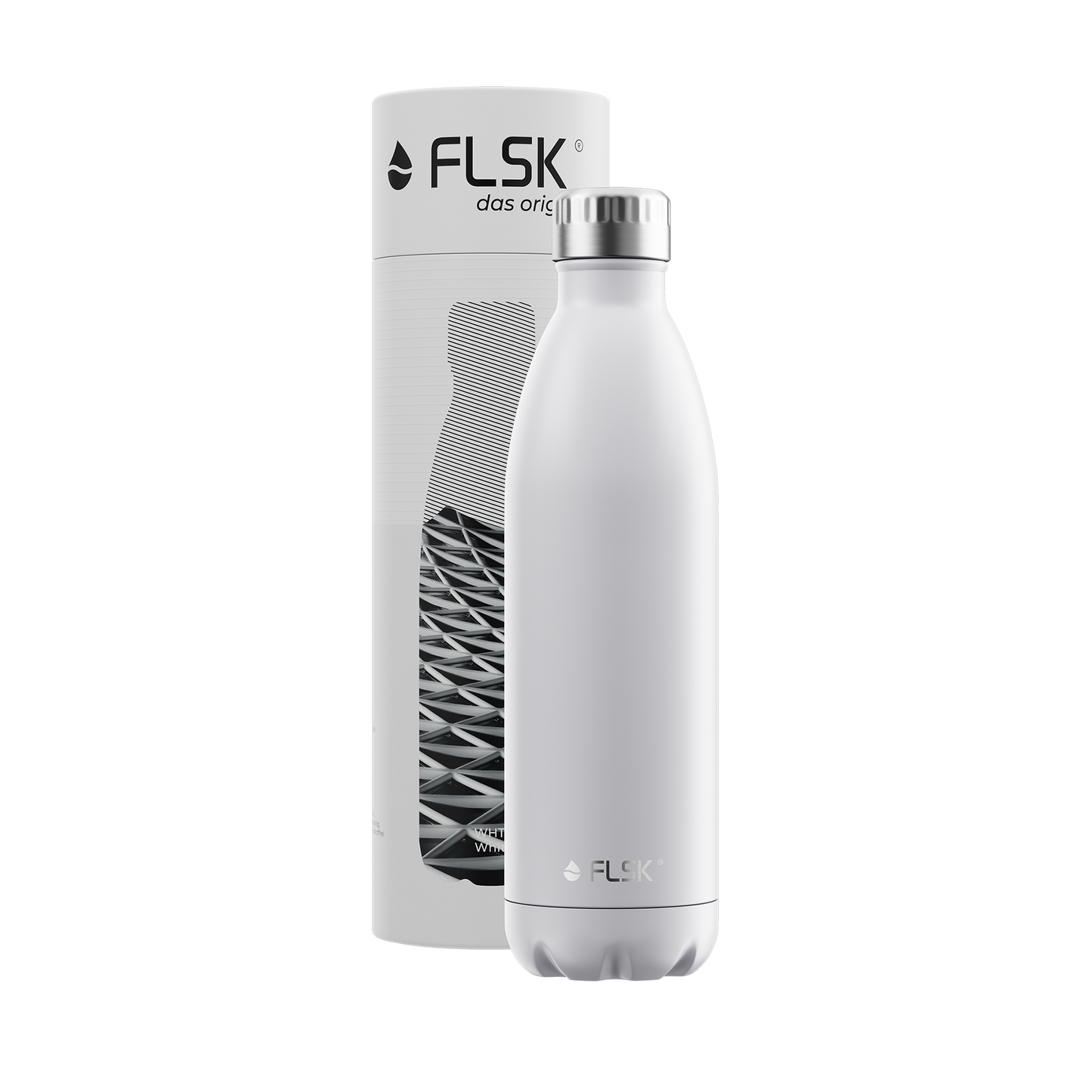 FLSK Edelstahl Trinkflasche WHTE 750 ml