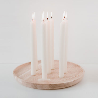 Rundes Kerzenbrett aus Eiche 32cm (für Stabkerzen)