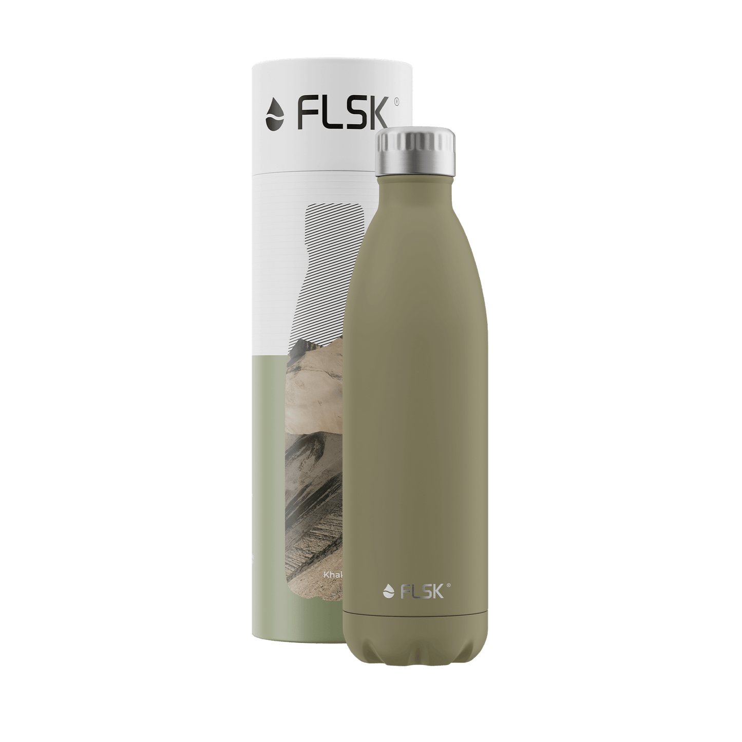 FLSK Edelstahl Trinkflasche Khaki 750 ml