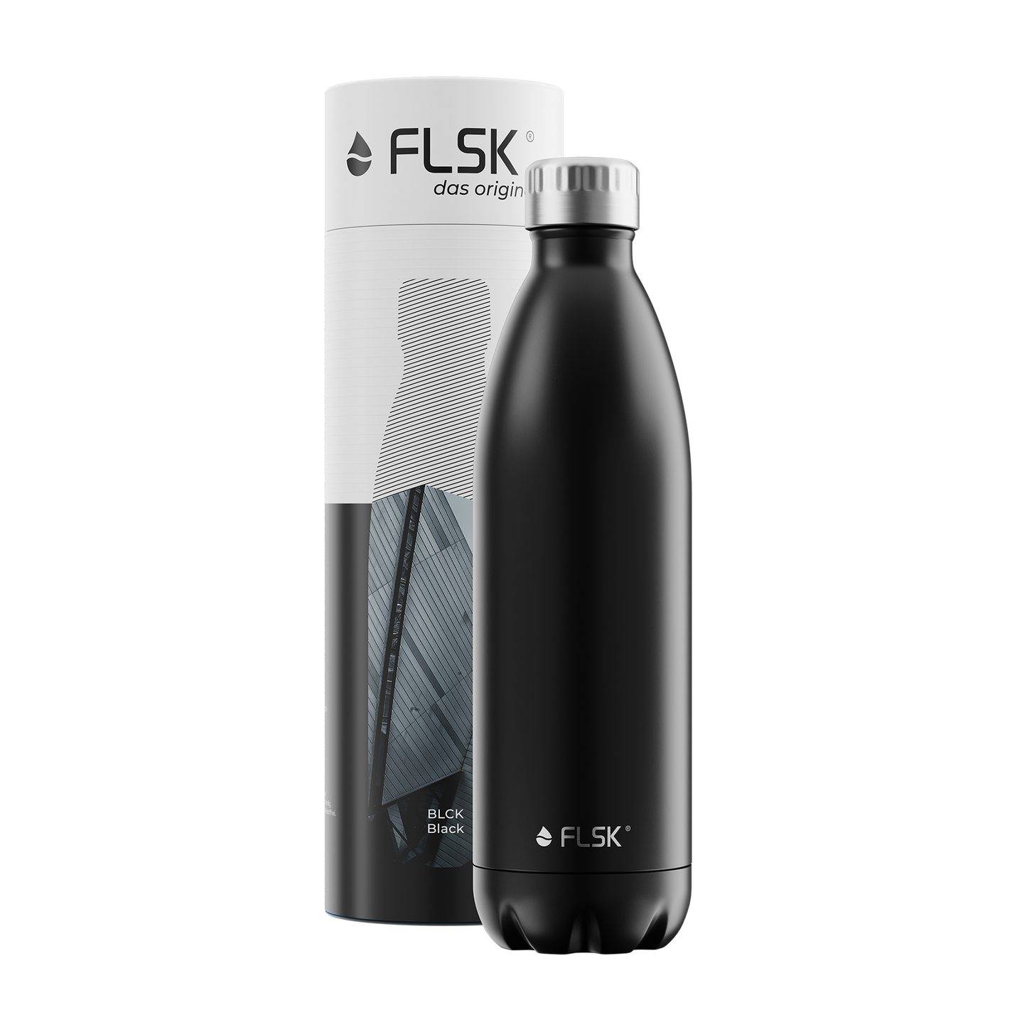 FLSK Edelstahl Trinkflasche BLCK 1000 ml