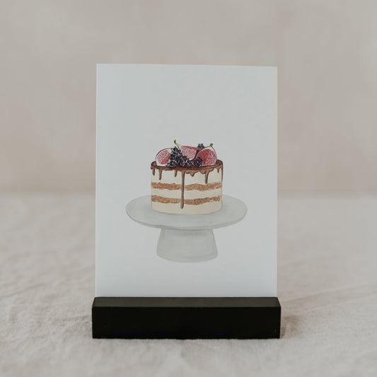 Aquarellkarte Naked Cake